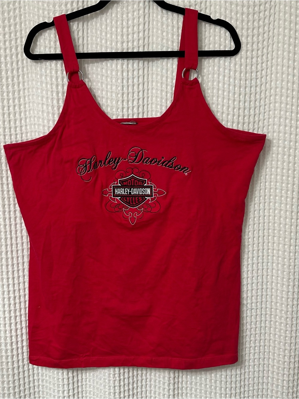 Y2K Harley-Davidson Women's Red Tank Top
